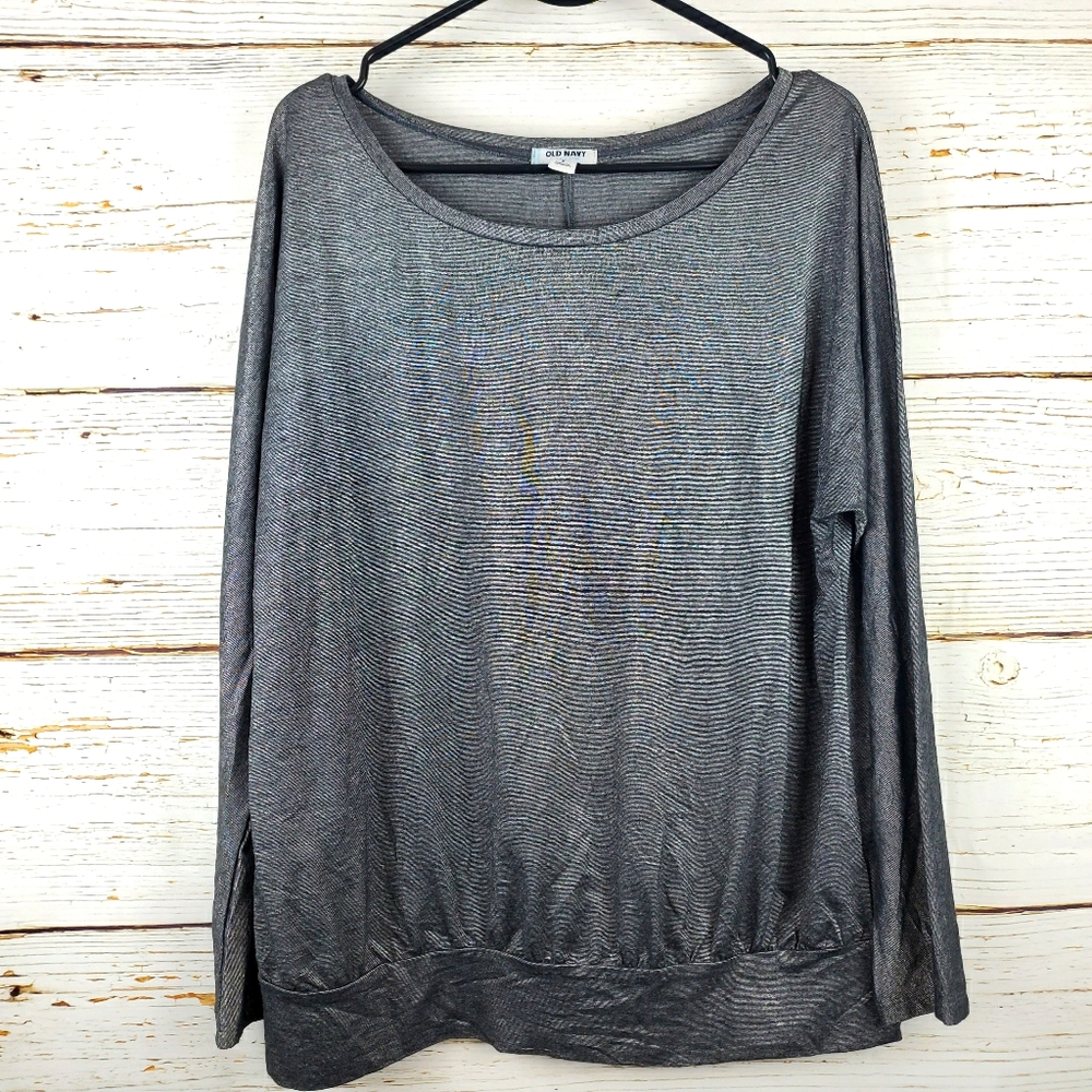 Old Navy Grey Shimmer Top